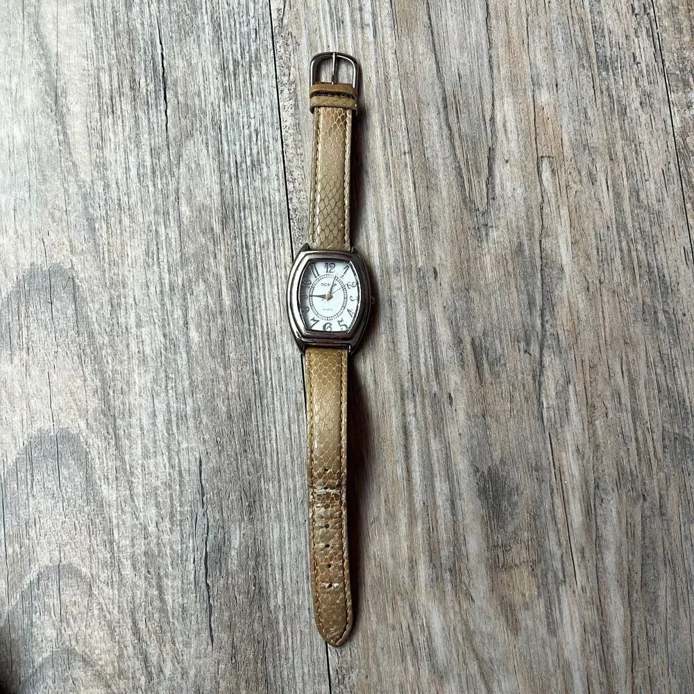Vintage Leather Watch Women's Small Old Money Dainty Square Chain 20s Antique